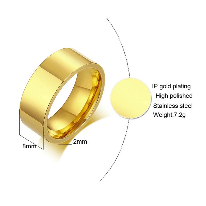 Chic Simple Women Rings Stainless Steel Plain Band 2/4/6/8/10mm Tube Shape Ring Candid Jewelry