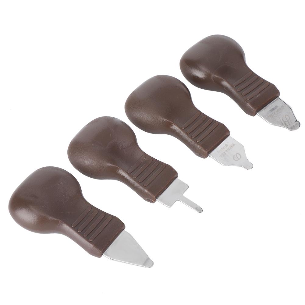 4pcs Metal Plastic Watch Pry Watch Case Remover Watch Repair Tool Kit Brown