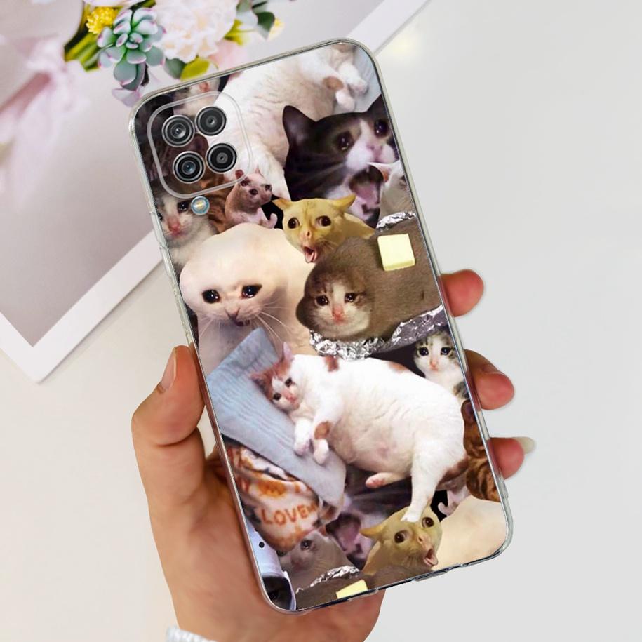 For Samsung Galaxy A12 Case Transparent Cover Fashion Flower Slim Soft TPU Phone Case For Samsung A12 SM-A125F M12 F12 A 12 Capa