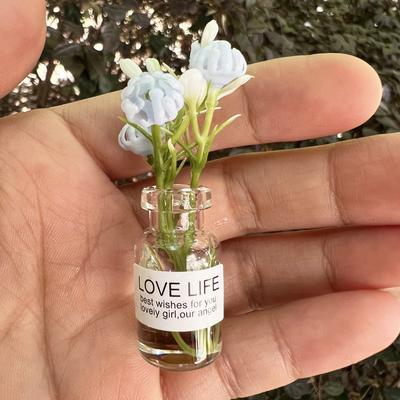 1:12 Casa de bonecas miniatura vaso arranjo de flores garrafa plantas hidropônicas decoração de jardim casa de boneca acessórios