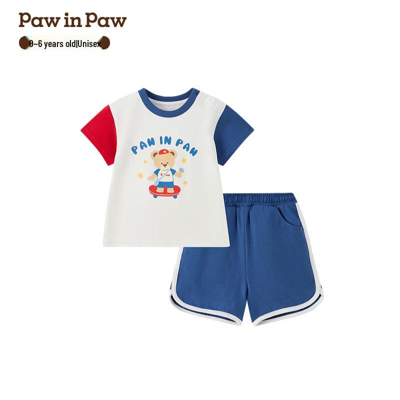 PawinPaw Unisex Cartoon Bear Baby Summer Outfit Set 130