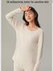 Damen Verdicktes Reines Baumwoll Antibakterielles Rundhals Slim Fit Warmes Base Layer Oberteil