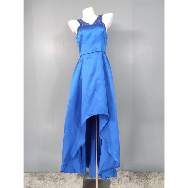 

Экспорт Одиночный А Семейный Без рукавов Круглый вырез Высокое качество Шлейф Стильный Модный Банкет Вечеринка Асимметричное Платье Платье Blue XL(UK14)