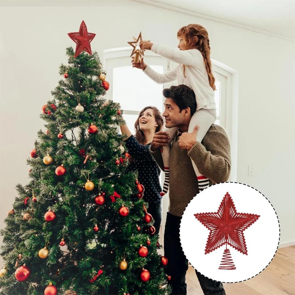 New Year 2025 Tree-Top Star Navidad Xmas Tree Ornament New Christmas Tree Topper