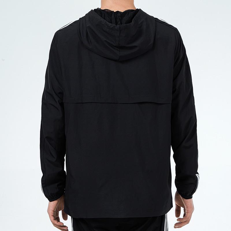adidas Men's 3-Stripes Wb Hooded Windbreaker Jacket Black GV5256