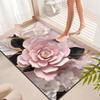 European Luxury Floral Print Doormat Extra Thick Non-Slip Entrance Rug for Home Decor Living Room Doorway Indoor and Outdoor Use
