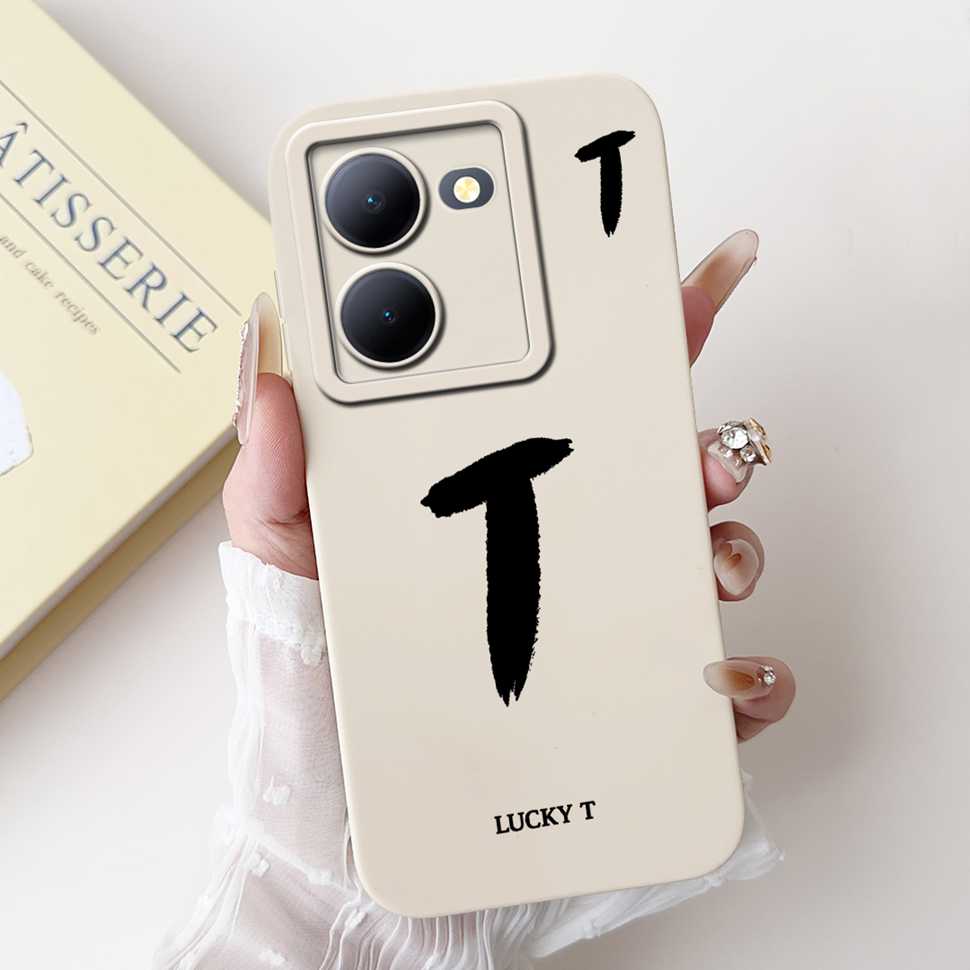 For vivo Y78 China 5G V2278A Case Fashion Design Letters A-Z Soft Silicone Cover Coque For VIVO y78 Y78 6.64" Phone Shell Fundas