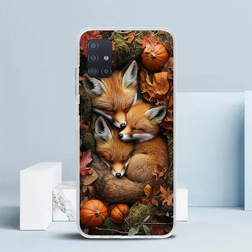 Animal Fox Soft Cover for Samsung Galaxy A12 A22 A32 A52 A72 A02S Phone Case Note 20 Ultra 10 S10 Plus A51 A71 A50S A20S A10S Ga
