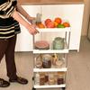 3/4 Tier WHite Storage Kitchen Bathroom Cart with Wheels Mobile Shelving Unit Utility Rolling Organizer For Home Narrow Places