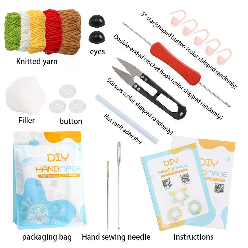 Sunflower lace pet collar hand-made DIY yarn material pack little tiger knitted scarf cherry saliva towel