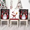 Snowman Christmas Chair Cover Santa Claus Pattern Elf Pattern Chair Back Slipcover Quick Easy Use Washable Chair Back Cover