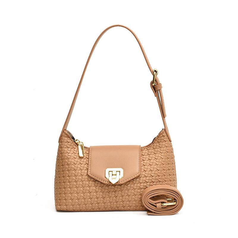 Ielgy Retro Underarm Bag Casual Fashion Lock Portable Generous Bag