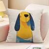 Art Illustration Dog Cushion Cover German Shepherd Doberman Peach Skin Throw Pillowcase For Sofa Living Room Home Decor 40X40Cm