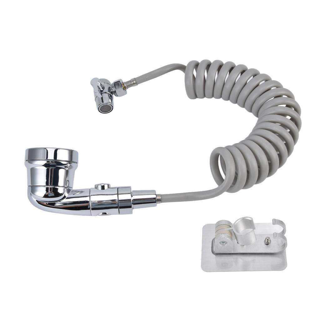 Sink Shower Sprayer Stretchy Hose Adjustable Mode Faucet Sprayer Attachment for Shampooing Pet Bathing
