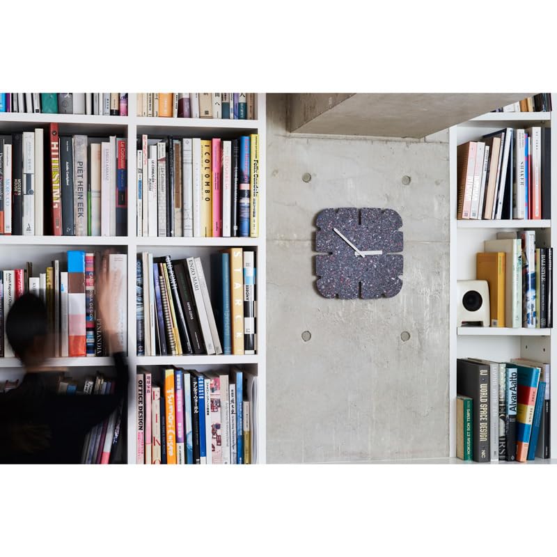 Lemnos Paneco Analog Wall Clock, Made of Recycled Fiber Board, PANECO CLOCK HIL22-11 B MID Slit Corner