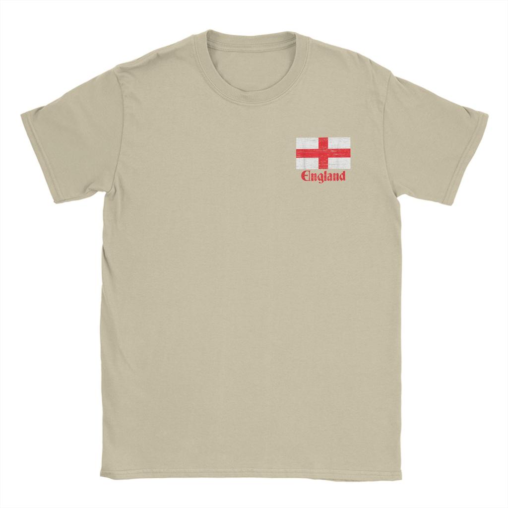 England St Georges Cross Flag English T Shirt for Men 100% Cotton Novelty T-Shirts Crewneck  Tees Short Sleeve Clothes Present