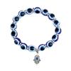 Handmade Beaded Turkish Blue Eye Bracelet Hamsa Talisman Evil Eye Charm
