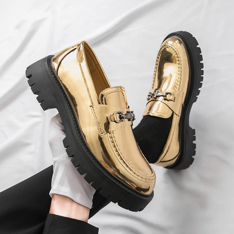 Men Shoes Fashion Loafers Casual Comfortable Slip on Shoes Thick Sole Walking Shoes