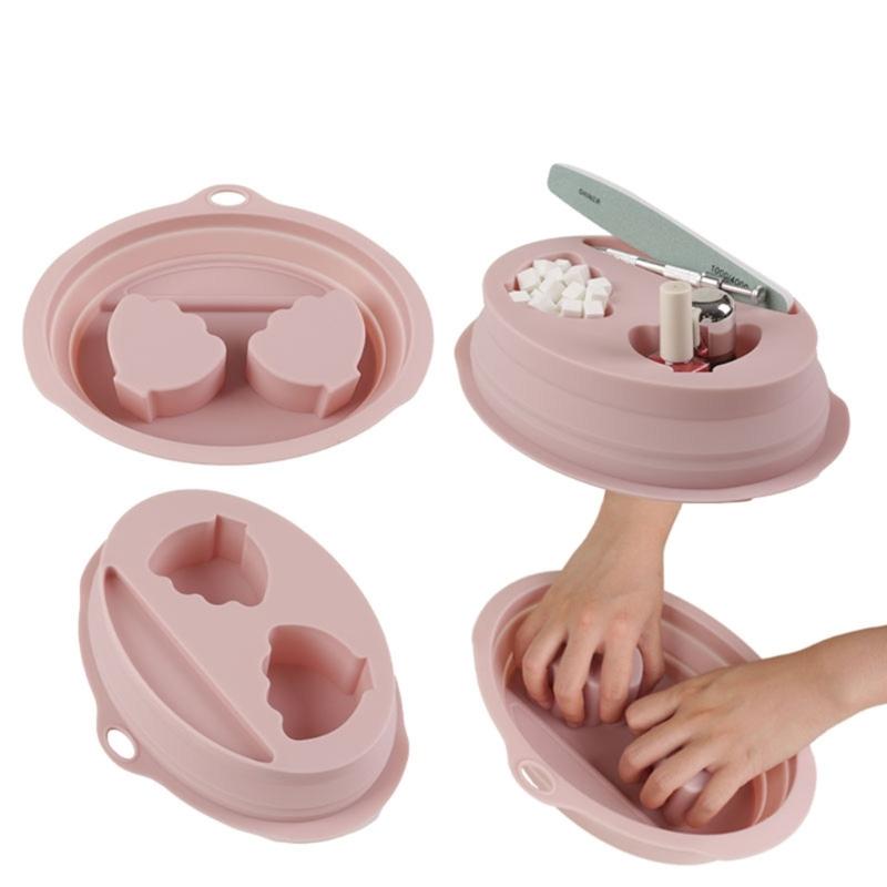 Delikatna Miska do Moczenia Rąk do Manicure Pedicure Antypoślizgowy Silikon Wodoodporny Pielęgnacja Paznokci Nail Art Łatwy w Transporcie