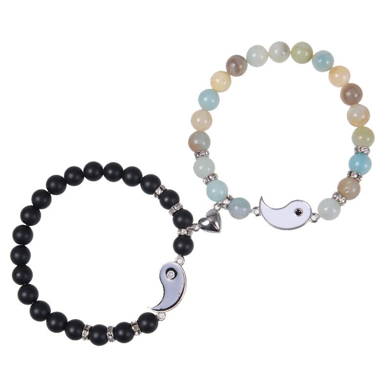 

JYL TS Bracelet Tai Chi Couple Magnetic Beaded Balances Yin-Yang & Life Harmony Couple-3