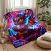 Cyber Dragon Artwork Blanket Personalized Name Flannel Blanket Soft Cozy Plush Throw for Sofa Bed Lightweight Home Decor