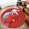 1pc Inuyasha, Red Cloak Round Chair Mat Area Rug - Non-Slip, Floor Mat for Office, Bedroom, Home Decor Christmas Gift P0811267