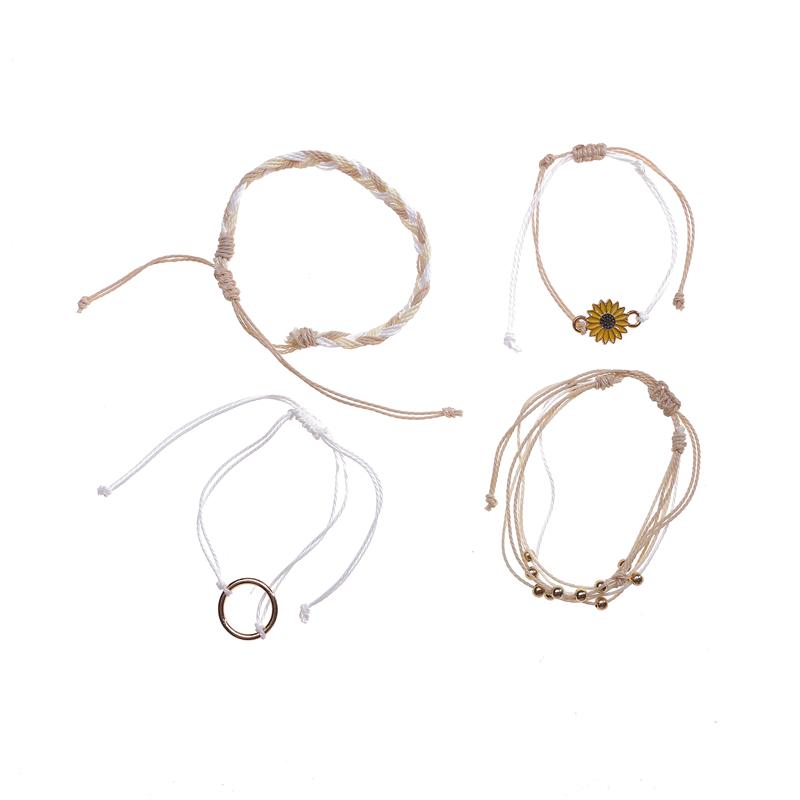 Pulseira da amizade Pulseira de corda trançada Pulseira de casal ajustável Conjunto de joias para festa Presentes