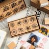 Wood Flower Seal Set Vintage Scrapbooking Seal Creative Planner Seal  Planner Decoration