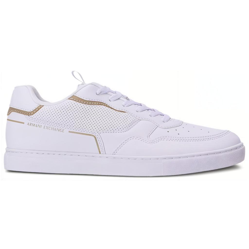 Armani Exchange Round Head Logo Low Top Sneakers Men sneakers White XUX199XV800T690