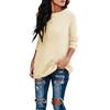 Dames Velvet Kleur Ronde Hals Lange Mouw Trui Blouse