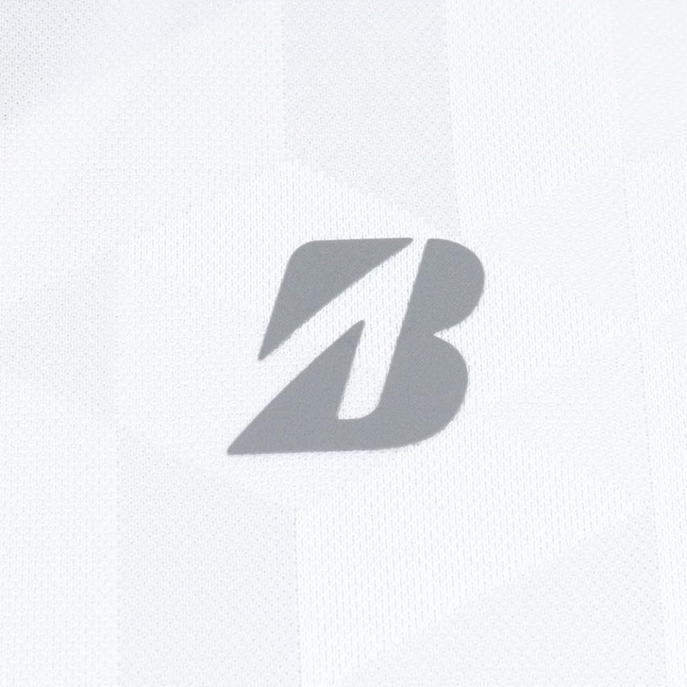 BRIDGESTONE Golf AGM08A Men's Short Sleeve Golf Shirt, White