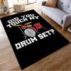 "Did You Touch My Drum Set? Black Carpet with Red Drum Design" Suitable for use as an anti-slip for living room bedroom sofas
