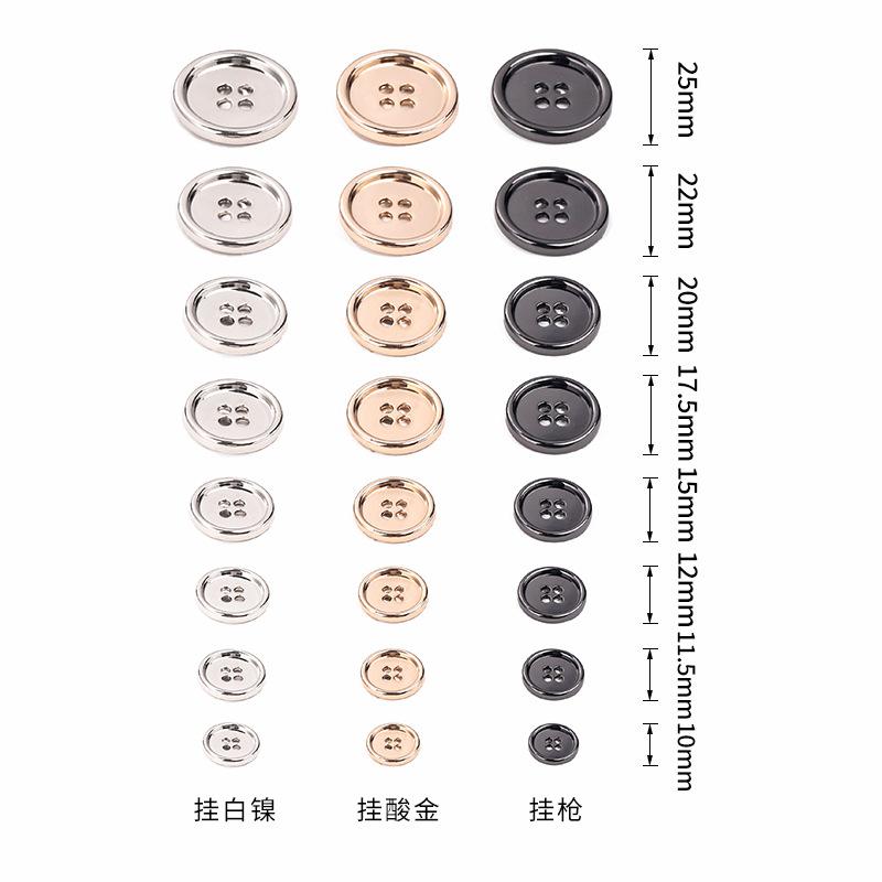 10 stuks Metalen Knopen met 4 Gaten Voor Kleding Pak Overhemden Jassen DIY Naaiben Accessoires 11,5 mm 15 mm 20 mm 25 mm Knopen Decoratief