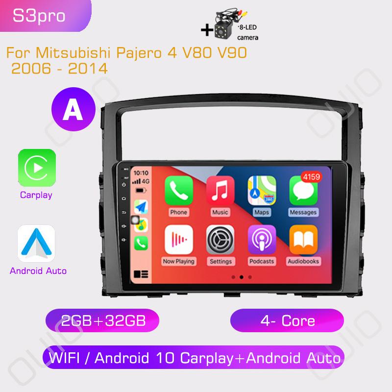 2din Car Radio Multimedia Player Carplay Auto GPS Navigation DSP BT NO DVD For Mitsubishi Pajero 4 V80 V90 2006 - 2014