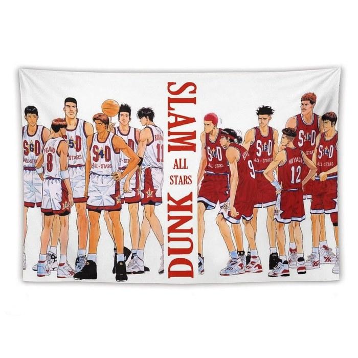 Slam Dunk Tapestry – Sakuragi Hanamichi, Rukawa Kaede, Akagi Takenori, Mitsui Hisashi, Miyagi Ryota – 150cm x 100cm