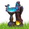 Solar Garden Statues Resin Solar Powered Angel Statue Yard Art Decoration 29.5cm/11.61 Inch Fairy Sculpture For Balcony