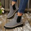 Booties Women's 2025 Autumn and Winter New Round Toe Platform British Wind Versatile Chimney Boots