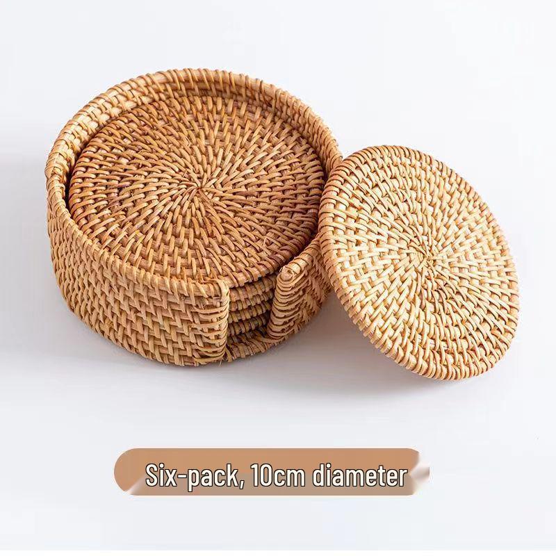 Handgefertigter vietnamesischer Rattan Hitzeschutz-Untersetzer für Ess- und Teegeschirr