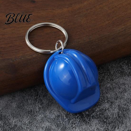 Mini Helmet Keychain 5Pcs Security Keychain Simulated Construction Key Ring Holder Decorative Pendant for Backpacks Handbags Plastic Chain