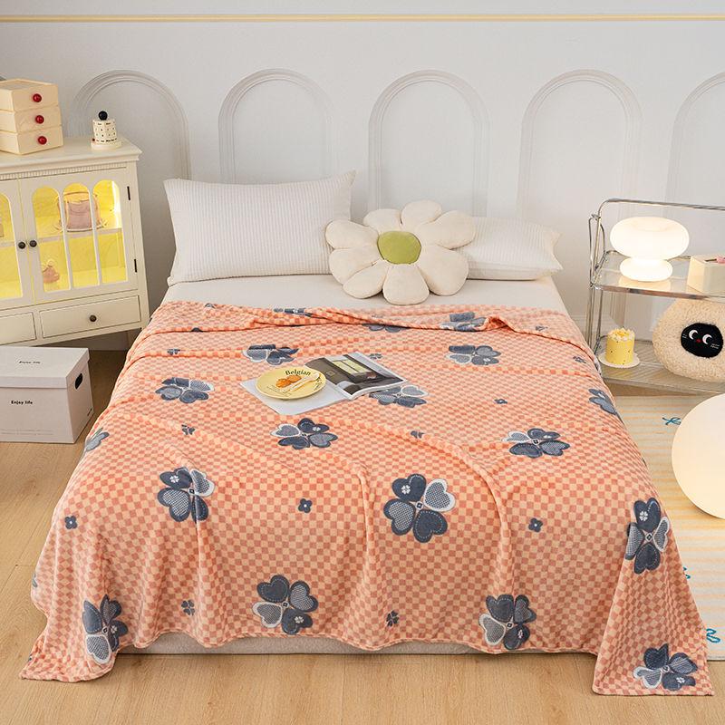 Flannel Insulated Air Conditioning Blanket for Dormitory, Single, and Double Beds