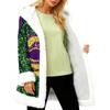 Unisex Casual And Fashionable Plush Collar Hooded Long Sleeved Carnival Print Jacket
