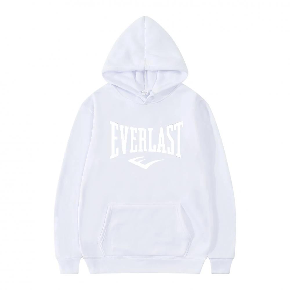 New men's casual, sporty and comfortable hooded sweatshirt with letter-printed EVERLAST jogging street casual pullover