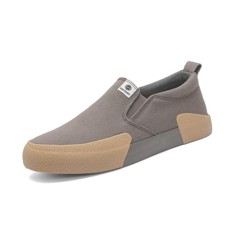 Spring 2026 Retro Men's Slip-On Shoes - Casual Low-Top, Solid Color, Artistic Flat Bottom Style