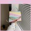 Colorful High Capacity Fashion Handbag Chain Decorated Shoulder Bag Women's 2023 Summer New Stylish Crossbody Small Square Bag