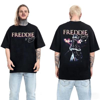 Freddie Mercury Krone Print T-Shirt - Klassisches Rock T-Shirt Rock Style Shirt für Freizeitkleidung Leicht & Atmungsaktiv für Coole Sommer Outfits