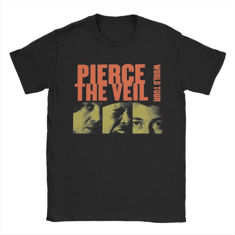 2025 Summer/Autumn retro PIERCE THE VEIL printed T-shirt loose and casual short-sleeved trendy top for men and women