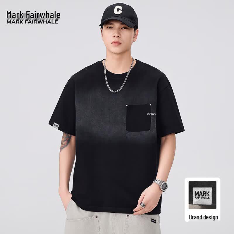 Mark Hua Fei Men's Gradient Washed Loose Short-Sleeve T-Shirt
