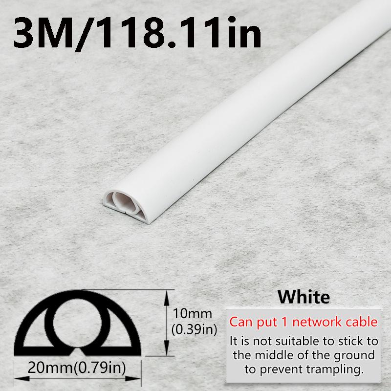 1PC 1/3M Floor Cord Cover Sheaths PVC Flexible Electrical Conduit Cable Protectors Self-adhesive Cable Hiders for Floors