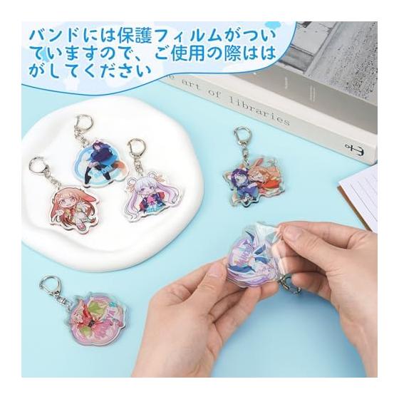 [Fantasyon] Kaguya-hime Keychain Set (6 Pcs) - Kaguyahime, Sayoha Sakiyori, Yachiyo Tsukimi Anime Goods, Lightweight, Portable, Bag Charm, Keyring,