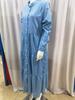 European and American Stand-up Collar Denim Button Long Dress